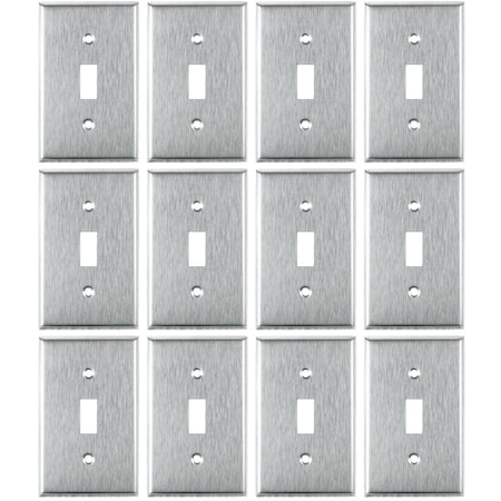 Sunlite 1-Gang Toggle Switch Plate Steel Standard 4.5-in X 2.8-in  Matching Screws Included UL Listed, 12PK 40899-NS
